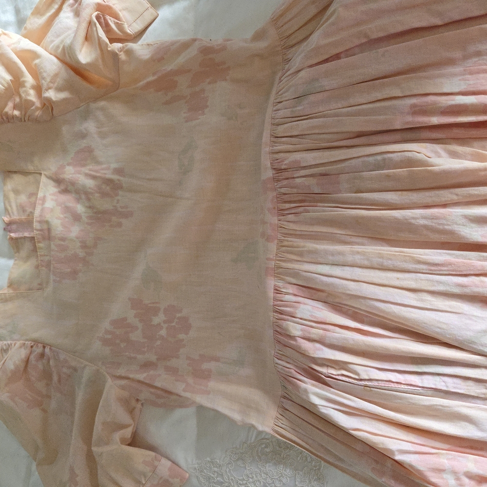 Laura Ashley Peach Floral Midi Dress